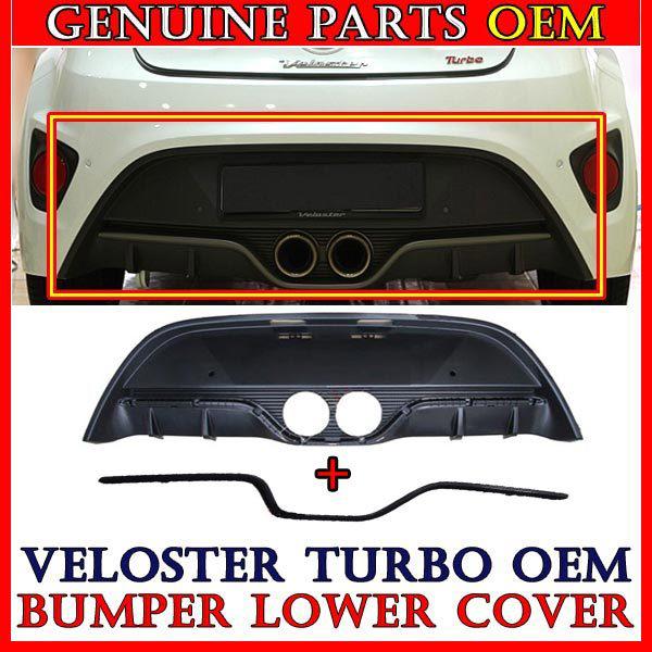 Rear lower bumper cover + molding set matt unpainted 2013 hyundai veloster turbo