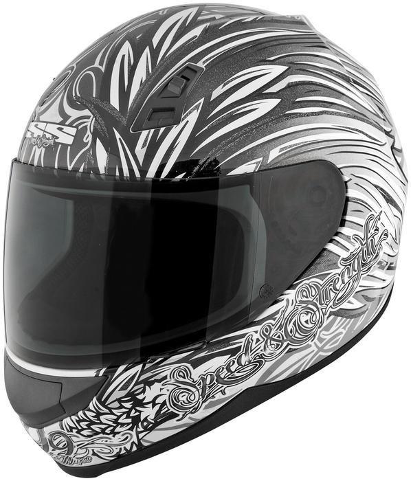 Speed and strength ss700 to the nines helmet black/white lg/large
