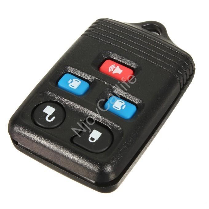 New 5 button remote key replacement case rubber pad shell keyless entry for ford