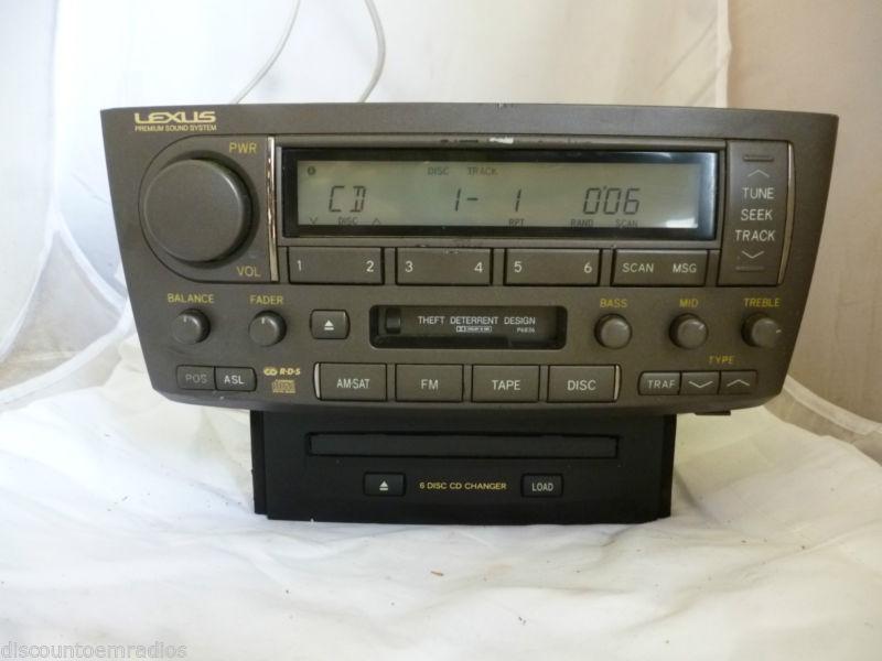 01-05 lexus ls430 pioneer premium 6 disc cd cassette radio 86120-50b20 oem *