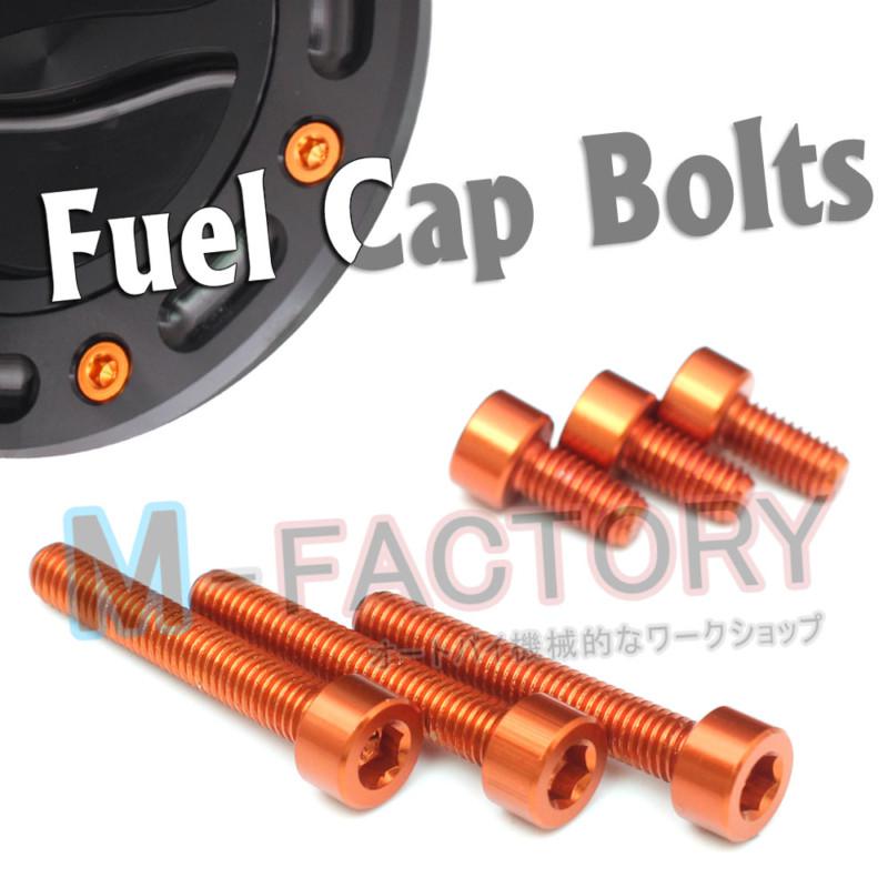 Orange triumph cnc fuel cap bolts screws daytona 650 955i speed triple 1050
