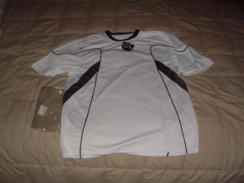 Audi collection white/gray/black sports shirt with moisture-wicking, usa size xl