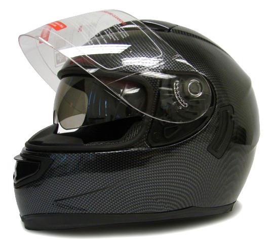 Dual visor smoke sun shield carbon fiber full face motorcycle helmet ~m/medium