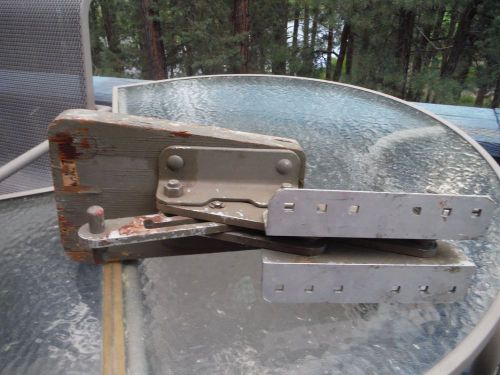 Older heavy duty outboard mounting bracket .aluminum frame solid wood mount.