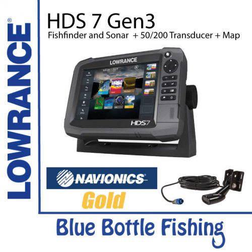 Lowrance hds 7 gen 3 touch + 50/200 transducer + navionics gold