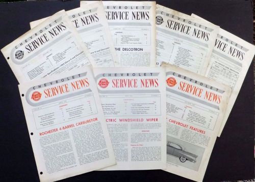 Orig vtg chevrolet 1956 &amp; 1962 mechanic shop manual update service news 8pc lot