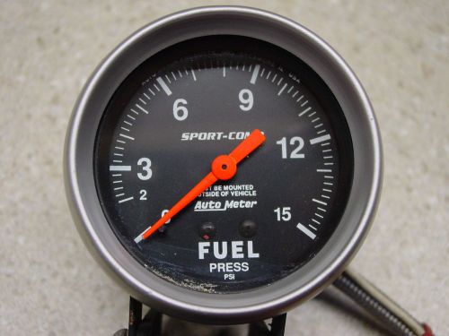 Auto meter sport-comp 15 psi fuel pressure gauge 2-5/8&#034;