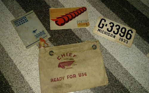 1933 pontiac original owners manual license plate michigan chief water bag 1930s