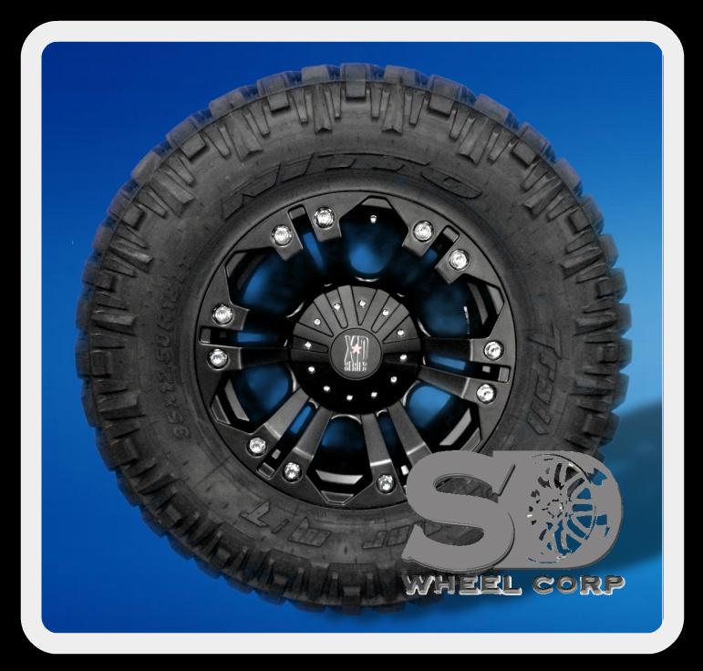18" wheels rims xd778 monster matte black w/ 35x12.50x18 nitto trail grappler mt