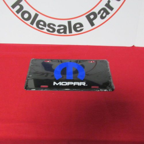 Mopar license plate black with mopar logo new oem mopar