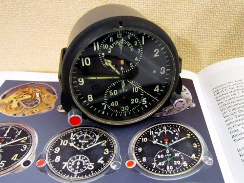 Achs-1 vintage russian air force helicopter mig cockpit panel chronograph clock