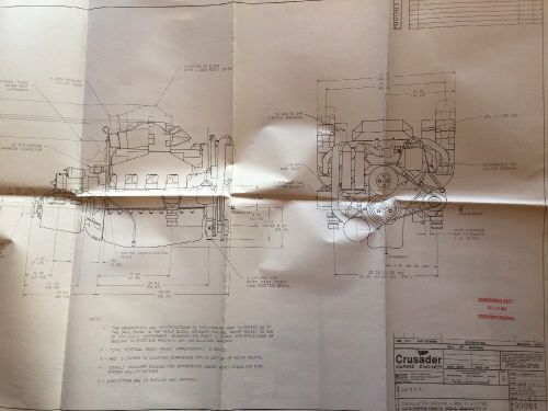 Crusader marine engine dealer info folder &amp; 3 engineering drawings~305-350-454