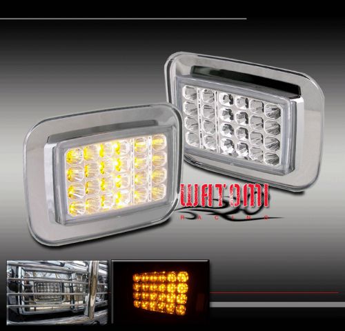 03-09 hummer h2 sut led corner signal parking light lamp chrome clear lens sport