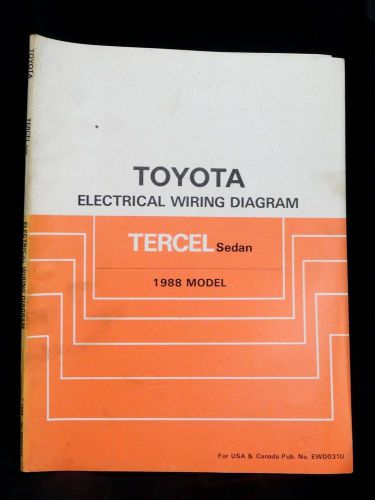 1988 * toyota tercel  ** oem ** factory dealership electrical wiring manual