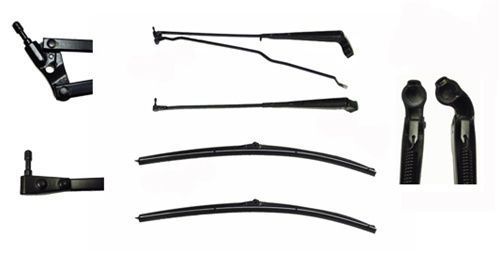 70-81 firebird windshield wiper arms blades kit w/ hidden wipers new black