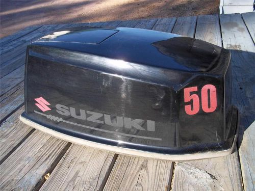 Suzuki 50 hp cover cowling cowl marine boat motor hood minor crack on top
