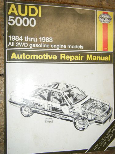 1984-1988 audi 5000 haynes repair manual workshop service 85 86 87 shop