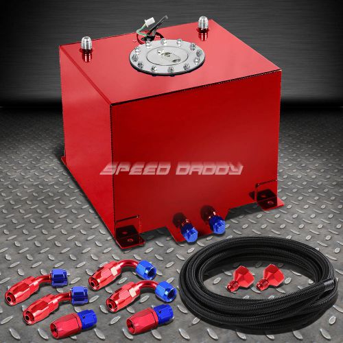 5 gallon/18.8l red aluminum fuel cell gas tank+level sender+nylon fuel line kit