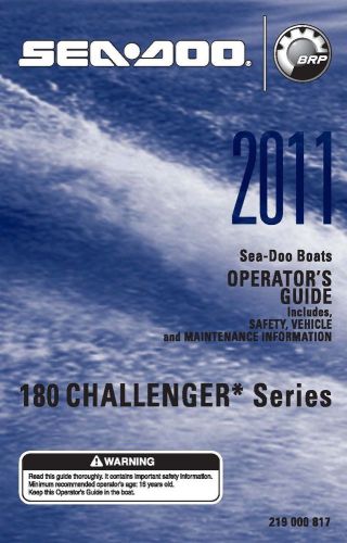 Sea-doo owners manual book 2011 180 challenger