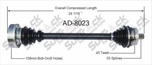 Cv axle shaft-new front left surtrack ad-8023