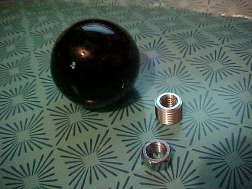 Solid  black shift knob with 3/8 x 24 thread,custom,cue-ball rat rod,gasser
