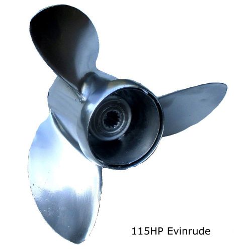 79 evinrude 115hp outboard motor stainless 13&#034;  propeller.