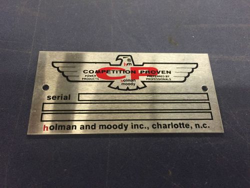 Nos 429 nascar holman-moody boss 429 stock car chassis data id tag or plate
