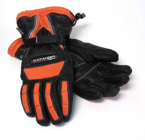 Katahdin gear 7413056  vertex leather glove - black &amp;orange xx-large
