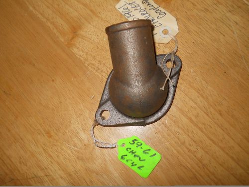 1959-1961 chevrolet 6 cylinder thermostat water outlet cast iron vintage u.s.a.