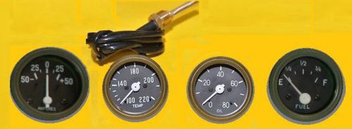 Willys jeep ampere oil pressure temperature fuel gauge set military [just buy]