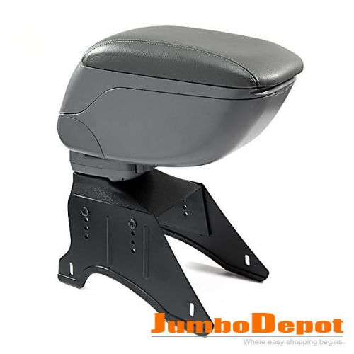 Adjustable gray soft leather armrest center console storage box set for kia