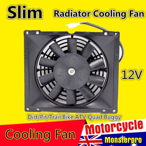 12v square radiator thermo electric cooling fan trial quad dirt bike atv buggy