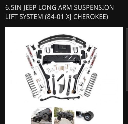 6.5&#034; long arm suspension lift (84-01) xj cherokee