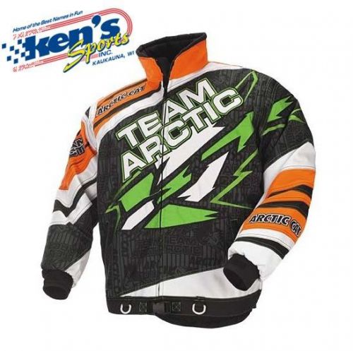 Arctic cat men&#039;s lime/orange team arctic sno cross snowmobile jacket 5240-27_