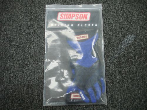 Simpson driving karting gloves 20200sb black blue size small ***new***