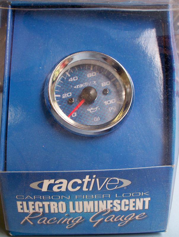 Ractive oil pressure gauge carbon fiber look electro luminescent racing gauge