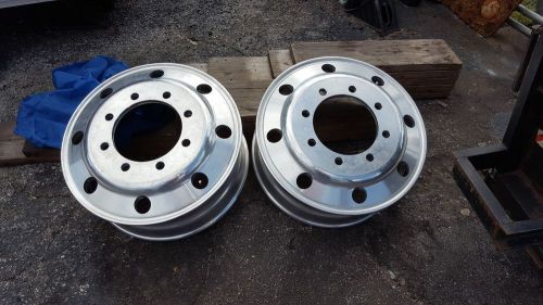 22.5 x 7.5 - 8 lug - alcoa aluminum truck wheels - set of 6