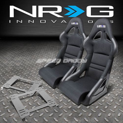 Nrg deep bucket racing seat+cushion+stainless steel bracket for 94-01 integra dc