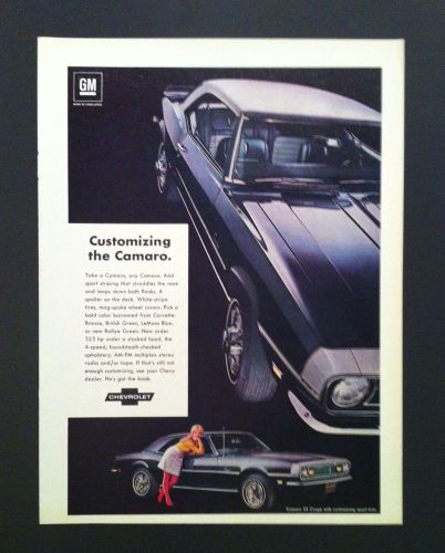 1968 chevrolet camaro  ss  general motors car mag ad 1967 1969 poster/print/gift