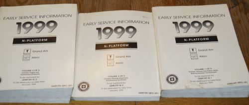 1999 pontiac grand am alero oem service shop manual 3-vol set preliminary books