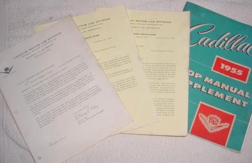 Original 1955 cadillac shop supplement service manual w service letters