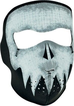 Zan headgear full face neoprene mask  glow in the dark/gray skull