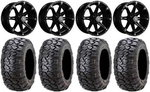 Madjax element blk wheels 12&#034; (3+3) 23x10-12 ultracross tires ez-go &amp; club car