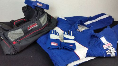 G-force one-piece fire retardant gf-505 adult racing suit - blue - sz. xl &amp; misc