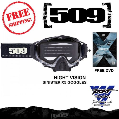 2016 509 sinister x5 goggles night vision 509-x5gog-16-nv and free vol 10 dvd