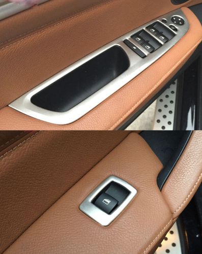 Inner accessories trim window switch button cover steel for for bmw x5 e70 08-13