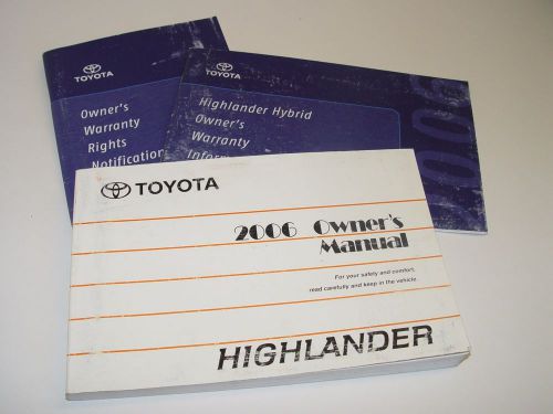 2006 toyota highlander owners manual set all models hybrid?