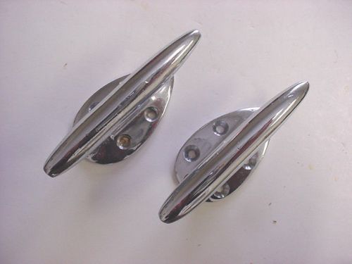 3&#034; cast 4 hole boat chrome rope cleats~chris craft~century~cleat~old boat~blems