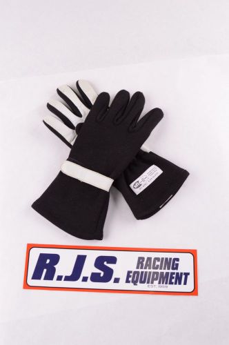 Rjs racing equipment sfi 3.3/5 double layer nomex racing gloves black large