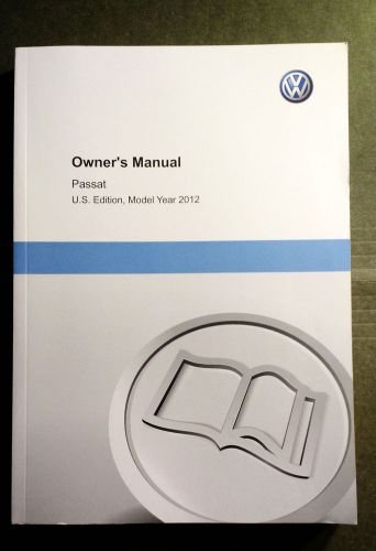2012 vw passat owners manual (us edition)